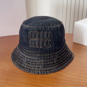 Miu Miu Denim Bucket Hat - Black